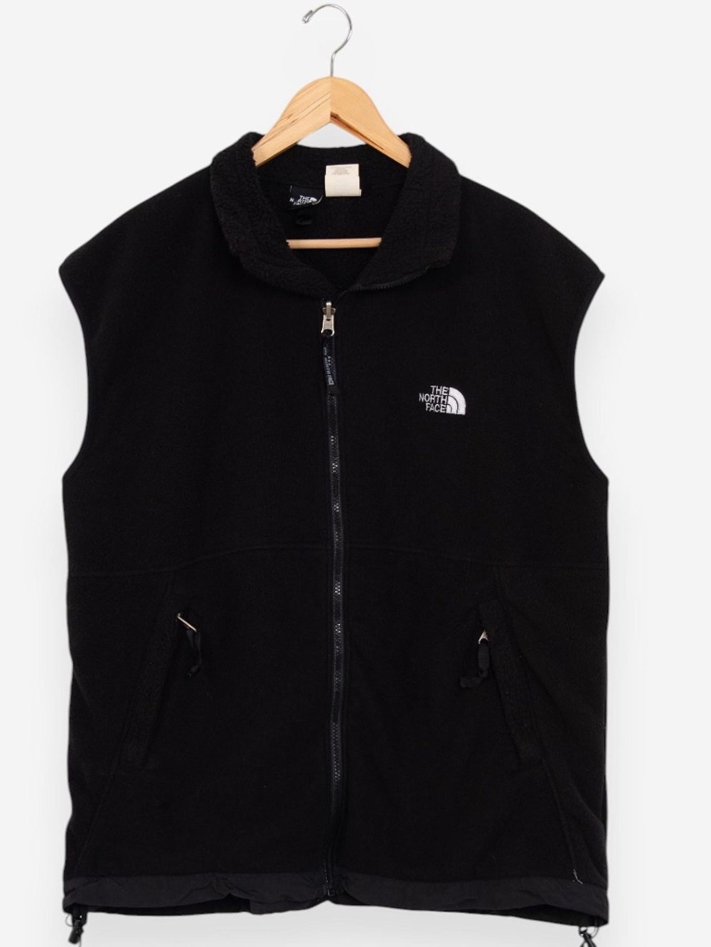 vintage 90s black fleece the north face zip up outdoors athletic vest